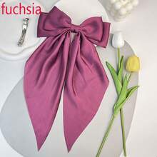 優雅風格時尚蝴蝶饅頭，布質髮夾，長款緞Ribbon蝴蝶髮夾，假日禮物，獨特派對裝飾 - 彩色 - 查看 10