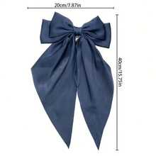 優雅風格時尚蝴蝶饅頭，布質髮夾，長款緞Ribbon蝴蝶髮夾，假日禮物，獨特派對裝飾 - 彩色 - 查看 2