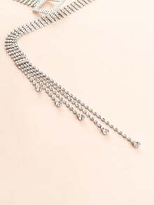 1 Miếng Của phụ nữ Viền tua Pha lê Dát Đầy Trang trí Thắt lưng , Thích hợp Đối với Đầm Và Dài Áo , Kích thước lớn , Châu Âu và Châu Mỹ Phong cách - Bạc - Xem 4