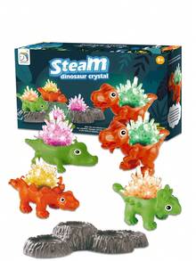 兒童水晶生長套裝,恐龍造型底座,diy化學實驗和stem活動,易於diy科學套裝和stem玩具,6歲以上男女兒童教育禮物,聖誕節和生日禮物(男生和女生皆可)
