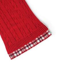 小狗毛衣,帶牽繩孔的汎檢補丁狗狗毛衣針織套頭保暖寵物毛衣,適用於秋冬紅色,適用於聖誕節和其他節日 - 紅色 - 查看 8