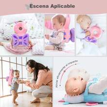 Protector de cabeza para bebe, Mochila con cojín de protección para la cabeza del bebé, Mochila para bebe antigolpes, Ajustables almohadillas de seguridad Arnés para caminar y gatear bebe - Azul - Ver 7