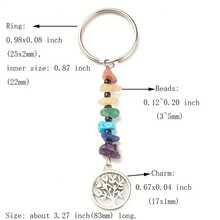 1入組7輪喉輪吊墜,用於鑰匙扣製作,七色碎石珠與分光環鍊合金吊墜鑰匙扣,珠寶製作配件禮品製作 - 彩色 - 查看 2