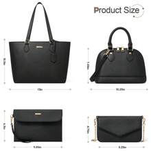 UKEIN Handbag Set, Purse Sets For Women, Tote Bag 4 Pcs, Fashion Purse Sets Women's Handbags The Tote Bag Handbags Sets - 黑色 - 查看 6