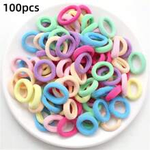 100pcs Elastic Hair Bands For Women Women Colorful Hair Tie Rubber Ties Ponytail Holder Scrunchies Hair Accessories Casual Dopamine Ponytail Holders ,Head Piece