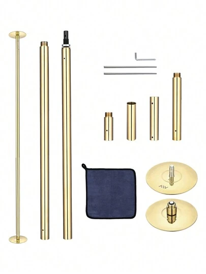 LAGarden Portable 9.25FT Dance Pole Kit 45mm Removable Dancing Pole Professional Static Spinning Pole Dancing Pole For Home Party Pub Exercise, Max Load 1102 Lbs, Silver/Colorful/Gold