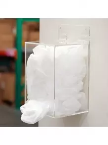 Impresa Acrylic Wall Mount Dispenser for Gloves, Shoe Covers, Hairnet Holder, Beard Nets Storage (5 x 4.5 x 8.5 In) - 無色 - 查看 3