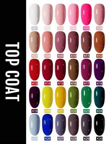 1瓶凝胶指甲油，流行系列指甲油，30种鲜艳色彩，四季皆宜 - UV/LED可卸半永久指甲油，适用于DIY美甲、美甲沙龙、哥特风、Y2K风、冬季克莱因蓝、粉、紫、白、棕色 - 黑色 - 查看 2