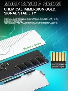 MAXSUN Memoria RAM DDR4 de 8GB, 16GB, a 3200MHz, módulos de memoria RAM DDR4 para PC, a 1.2V/1.35V, 288 pines, componente de escritorio - Beis - Ver 8