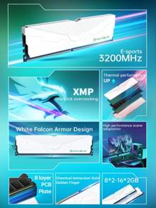 MAXSUN Memoria RAM DDR4 de 8GB, 16GB, a 3200MHz, módulos de memoria RAM DDR4 para PC, a 1.2V/1.35V, 288 pines, componente de escritorio - Beis - Ver 9