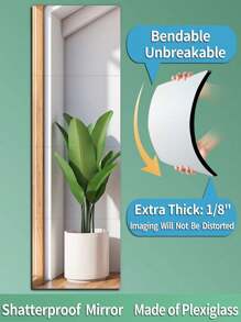 4入組正方形鏡子牆貼,自粘亞克力鏡子磁磚用於房間裝飾。無框鏡子貼紙適用於女孩房間,客廳,浴室,臥室等 - 銀色 - 查看 4