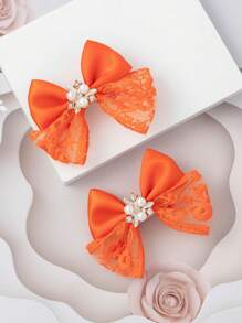 2pcs/set Kids' Bowknot Hair Clip