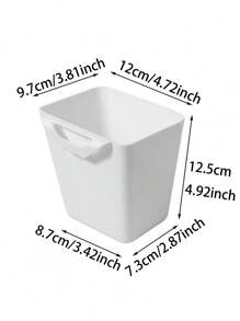 1pc Storage Bin Case Basket Waterproof Space-Saving Strong Load Bearing Mini Hanging Plastic Desktop Kitchen Supplies - White - View 11
