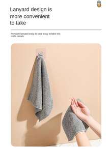 3 件/包竹炭纖維廚房清潔布、無油、不掉毛洗碗巾、吸水加厚清潔抹布 - 深灰色 - 查看 6