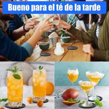 FELIN Portavasos para Mesa, Porta Vasos, 6 Piezas Posavasos con Soporte, Porta Vasos Casa, Portavasos de Silicona Antideslizantes, Posavasos para Bebidas, Coasters para Bar, Hogar, Restaurante - Negro - Ver 5