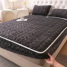 Winter New Flannel Fitted Sheet, Super Soft & Comfortable, Thickened & Thermal Lined , Suitable For Bedroom And Living Room Use, Static-Free, Keep Warm All Winter And Save Heating Bills. - dark gray - View 6