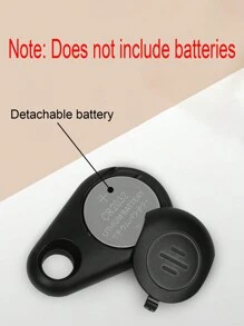 迷你蓝牙遥控器按钮无线控制器自拍自拍杆快门释放兼容 Android，10 米遥控距离，不含电池 - 黑色 - 查看 5