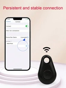 迷你蓝牙遥控器按钮无线控制器自拍自拍杆快门释放兼容 Android，10 米遥控距离，不含电池 - 黑色 - 查看 3