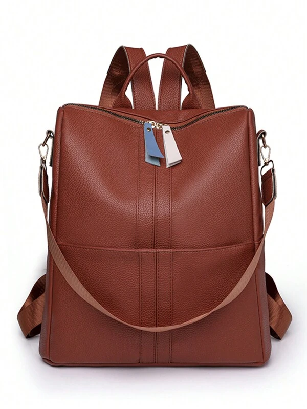 Mochila De Viagem Feminina Com Design Anti-roubo, Patchwork Colorido, Estiloso E De Grande Capacidade, Adequado Para Estilo Campus E De Rua