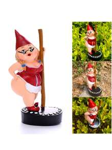 1pc Resin Steel Pole Dance Female Figurine Ornament For Garden Decoration - Multicolor - View 1