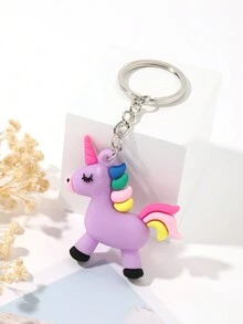 Cute Purple Cartoon Unicorn Keychain For Women - Multicolor - View 2
