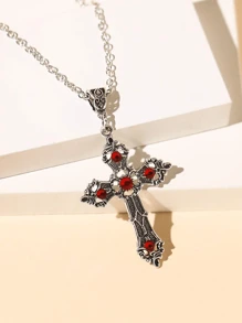 1 Cross Necklace - Multicolor - View 2