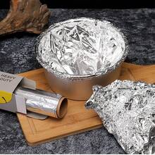 1卷耐熱錫箔紙,厚鋁箔紙,適用於野餐、燒烤、烤魚、烘烤,適用於烹飪、燒烤、烘烤 - 銀色 - 查看 3