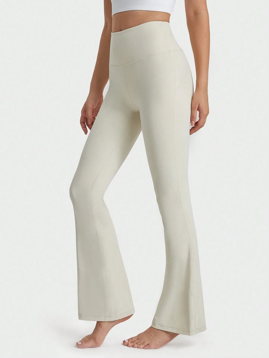 女性抬腹提臀寬腰喇叭褲/健身瑜伽休閒運動活力曲線