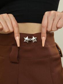 1入組女士時尚金屬星形腰帶,可拆卸調節,適合防曝光,保護穿裙子或褲子時的隱私,非常適合日常休閒穿著,是送給朋友的完美聖誕禮物 - 銀色 - 查看 1