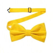 男士可調式領結,男士領結派對用預繫領結,男士緞面正式燕尾服領結 - 黃色 - 查看 1