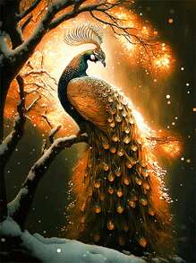 5D Acrylic Tròn Kim cương Thú vật Con công Loạt Tranh kim cương Bộ dụng cụ DIY Đối với Nhà  Đồ trang trí Và Món quà - Con Công Series 7 - Xem 1