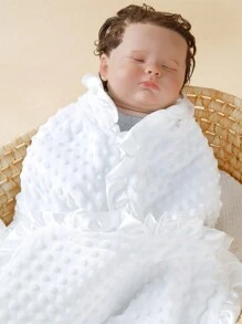 1 件法兰绒婴儿襁褓毯 爱情情人节 - 白色 - 查看 3