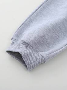 YOUQi 男嬰卡通印花休閒連帽衫和褲子套裝