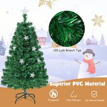 Prelit Fiber Optic Christmas Tree with Warm White Lights - Green - View 6