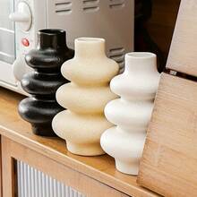 2入/1入陶瓷花瓶套裝,異形白瓷花瓶,現代乾花花瓶,毛草花瓶,波西米亞風格家居裝飾,適用於婚禮宴會客廳辦公室臥室等場合,暖居禮物