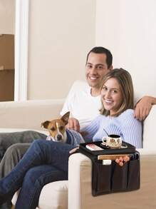 1個沙發扶手收納袋,簡易沙發組織袋設有杯架托盤,多功能收納掛袋,沙發扶手組織袋具有多個口袋和折疊式電視遙控器組織袋,坐椅收納袋,床頭儲物袋適用於躺椅、沙發、扶手椅、床頭和辦公室等多種場景。是父親節、母親節的好禮物 - 黑色 - 查看 4