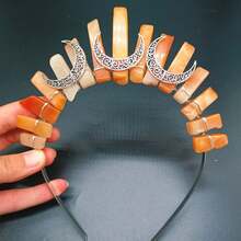 1入自然水晶發帶,豪華婚禮皇冠頭帶,新娘頭飾,頭髮裝飾,女性聖誕禮物