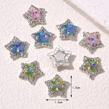 5 Kẹp tóc hình ngôi sao năm cánh bằng hợp kim nhiều màu sắc dễ thương đính đá Rhinestone dùng cho trang phục hàng ngày của phụ nữ Phụ kiện tóc tự làm - Nhiều màu - Xem 3