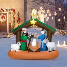 6 Feet Lighted Christmas Inflatable Nativity Scene Decoration - Multicolor - View 2
