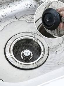 1pc Kitchen Sink Filter, Bathroom Sink & Drain Filter - Silver - View 1