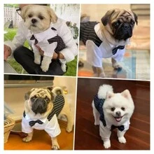 Perro Mascota Ropa A Rayas Traje De Perro Pequeño - Negro - Ver 7
