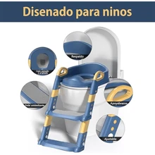 Asiento para inodoro con escalón pink,asiento de entrenamiento para ir al baño con escalera ajustable plegable con protector contra salpicaduras y asas para niños pequeños - Rosa - Ver 2