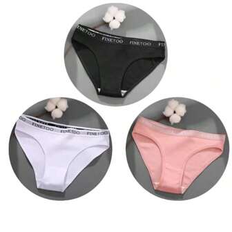 FINETOO Set de 3 piezas de bragas de algodón con estampado de letra