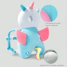 Protector de cabeza para bebe, Mochila con cojín de protección para la cabeza del bebé, Mochila para bebe antigolpes, Ajustables almohadillas de seguridad Arnés para caminar y gatear bebe - Azul - Ver 3