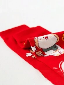 4 雙/套 女式紅色十二生肖卡通印花中筒襪 適合十二生肖 - 紅色 - 查看 5