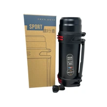 Termo De Agua Caliente Y Fria de Acero Inoxidable 2 Litros Uso Rudo - Negro - Ver 1