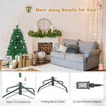 Prelit Fiber Optic Christmas Tree with Warm White Lights - Green - View 8