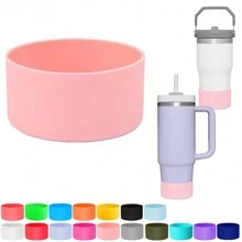 1 件硅胶保护套，适用于 40 盎司 30 盎司带手柄玻璃杯和 IceFlow 20 盎司 30 盎司玻璃杯，保护水瓶底套，适用于杯子配件