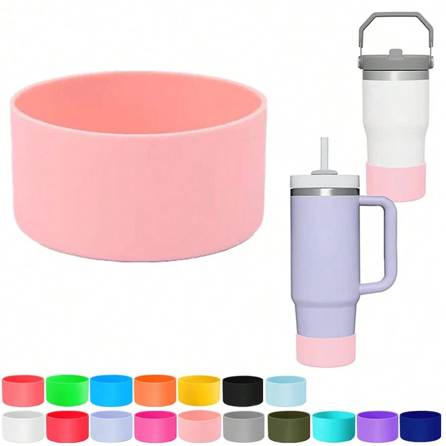 1 件硅胶保护套，适用于 40 盎司 30 盎司带手柄玻璃杯和 IceFlow 20 盎司 30 盎司玻璃杯，保护水瓶底套，适用于杯子配件