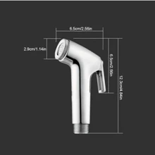 1套馬桶清潔噴槍和轉接器套裝,高壓節水沖洗器噴頭,適用於浴室清潔 - 銀色 - 查看 5